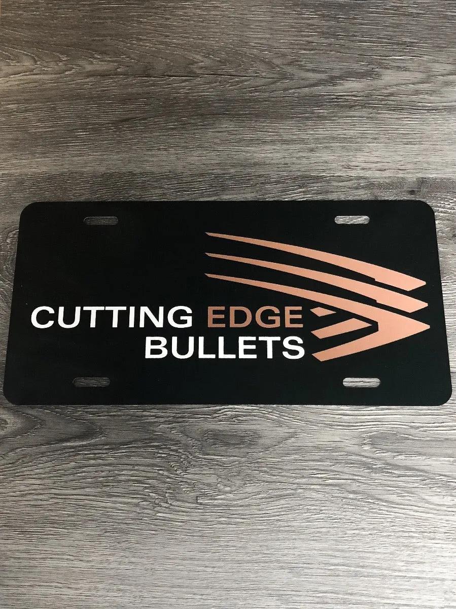 Cutting Edge targa auto nera alluminio logo CEB