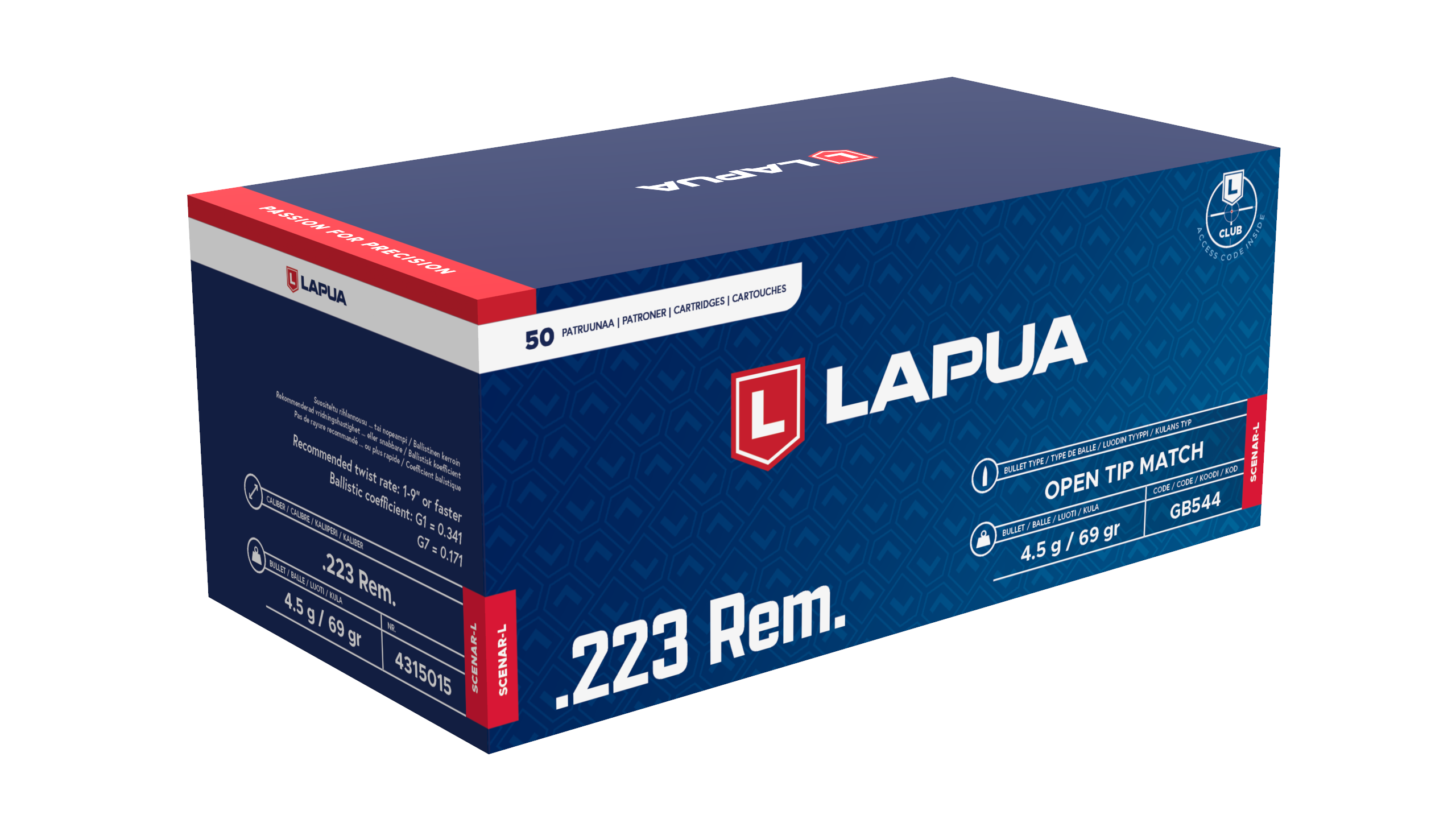 Lapua Scenar-L 223 Rem cartucce 69 gr match