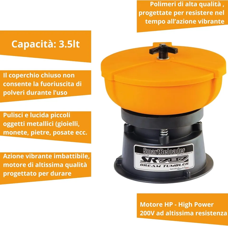 Smartreloader SR787 tumbler vibrante pulizia bossoli ottone 220V