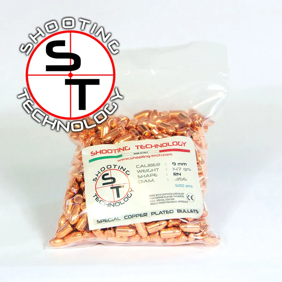 Shooting Technology ST Bullets Palle Ramate 9mm RN 147 gr 500 pz