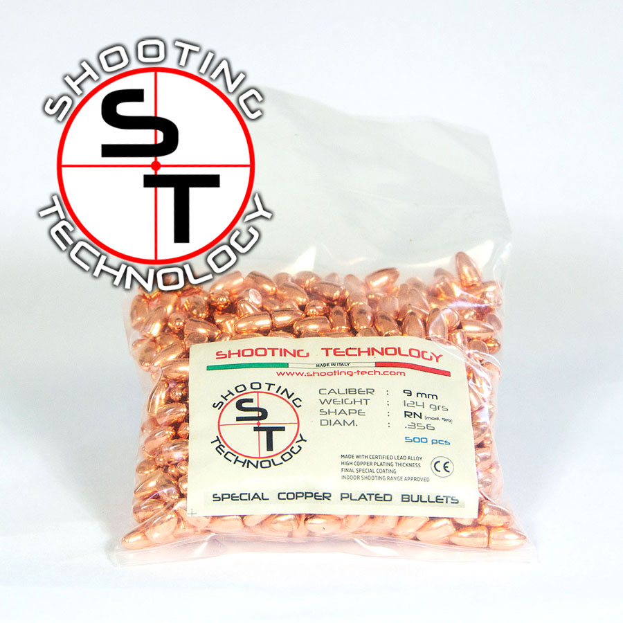 Shooting Technology ST Bullets palle ramate 9 mm RN 124 gr 500 pz