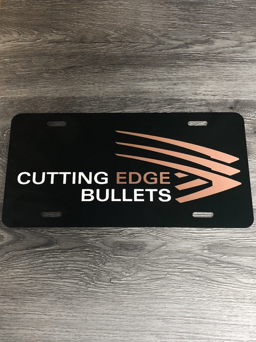 Cutting Edge targa auto nera alluminio logo CEB