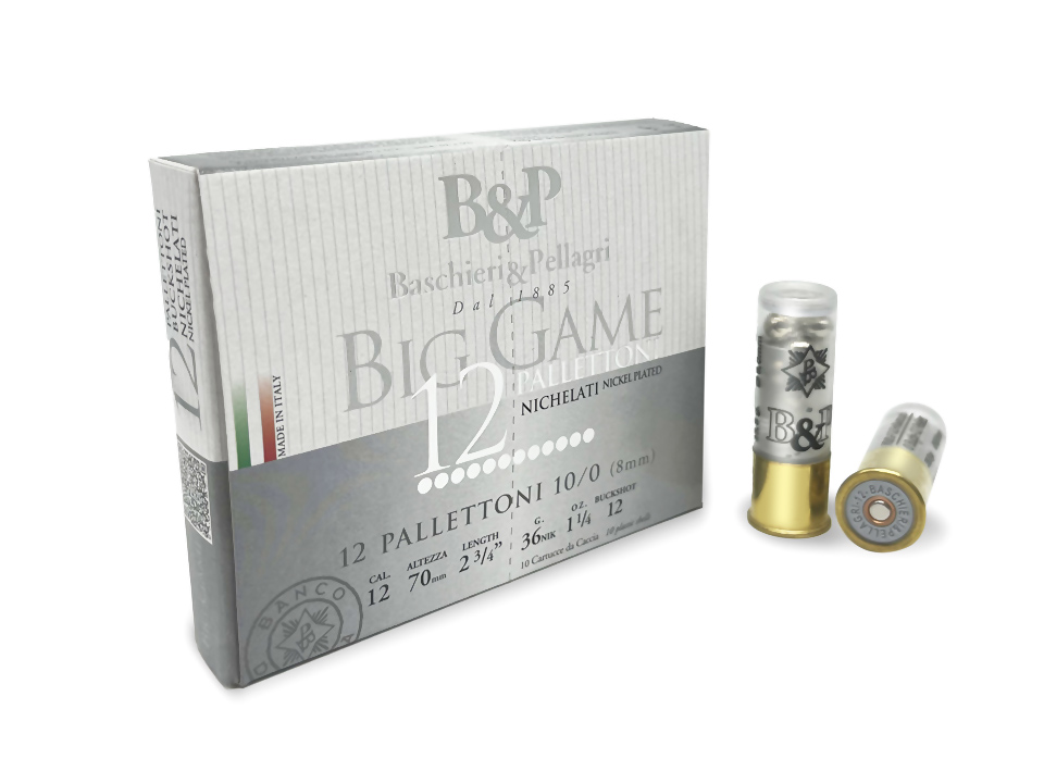 Baschieri & Pellagri Big Game 12 cartucce pallettoni nichelati 36g