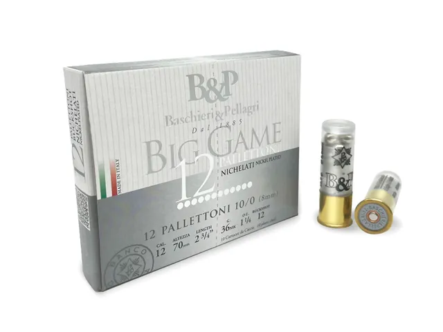 Baschieri & Pellagri Big Game 12 cartucce pallettoni nichelati 36g