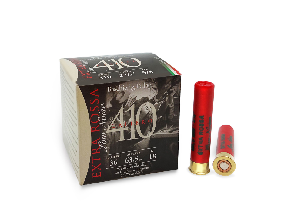 Baschieri Extra Rossa 410 cartucce silenziate 18 g Low Noise