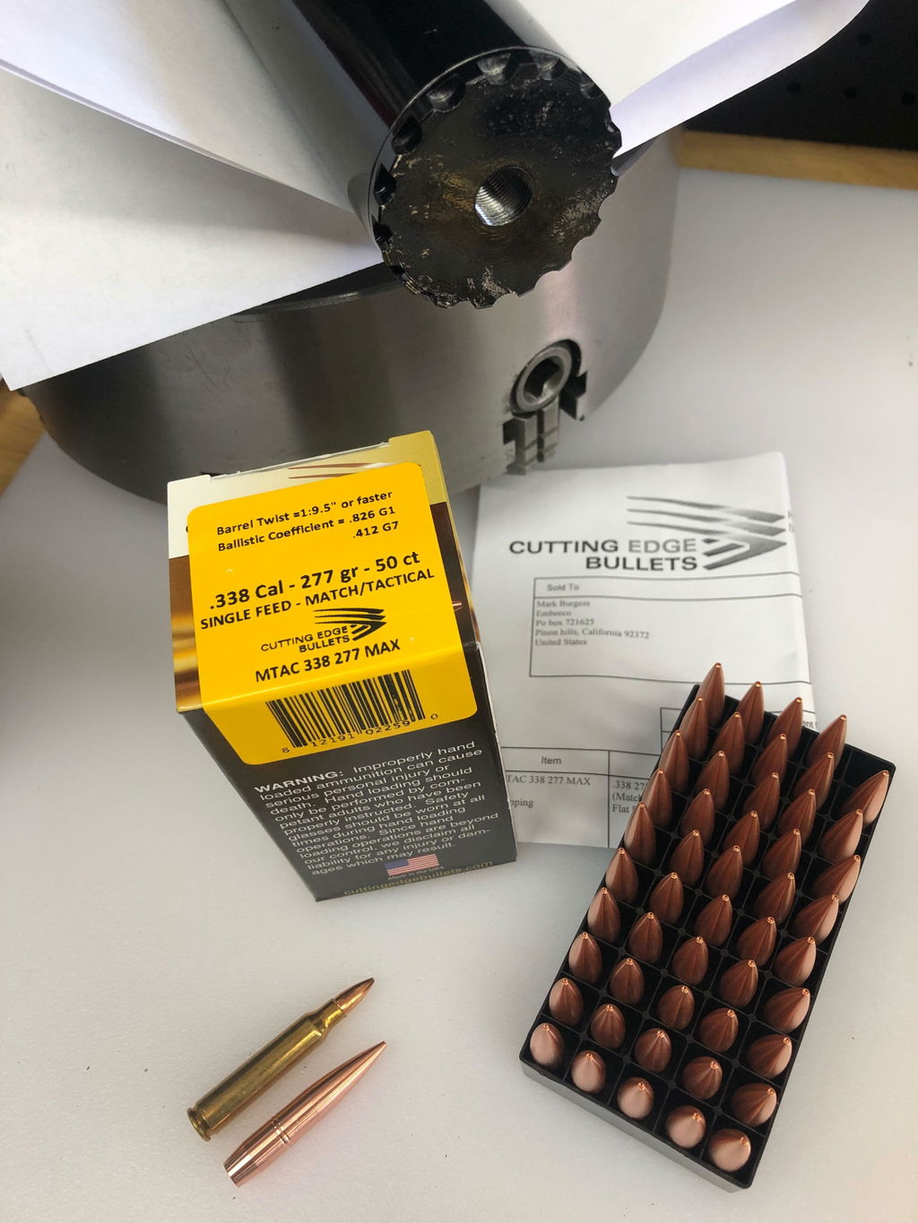 Cutting Edge MTAC 338 277gr palle match 50pz single feed rame