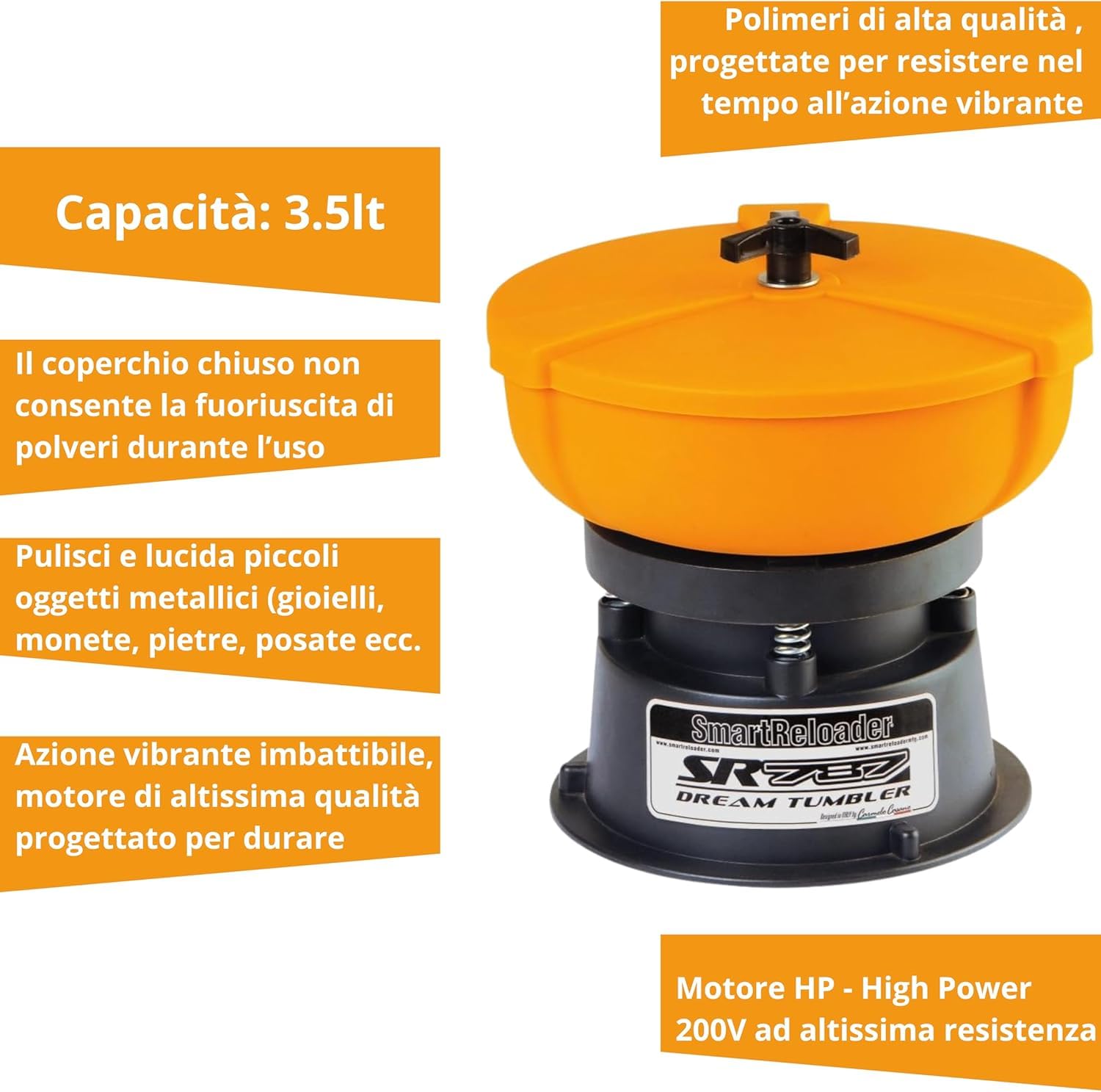 Smartreloader SR787 tumbler vibrante pulizia bossoli ottone 220V